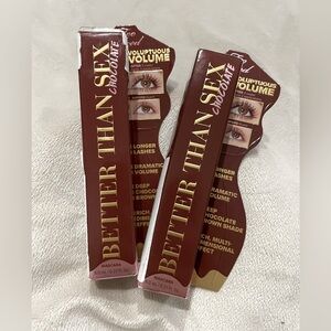Too Faced Better Than Sex Chocolate Mascara. Set of two. NEW